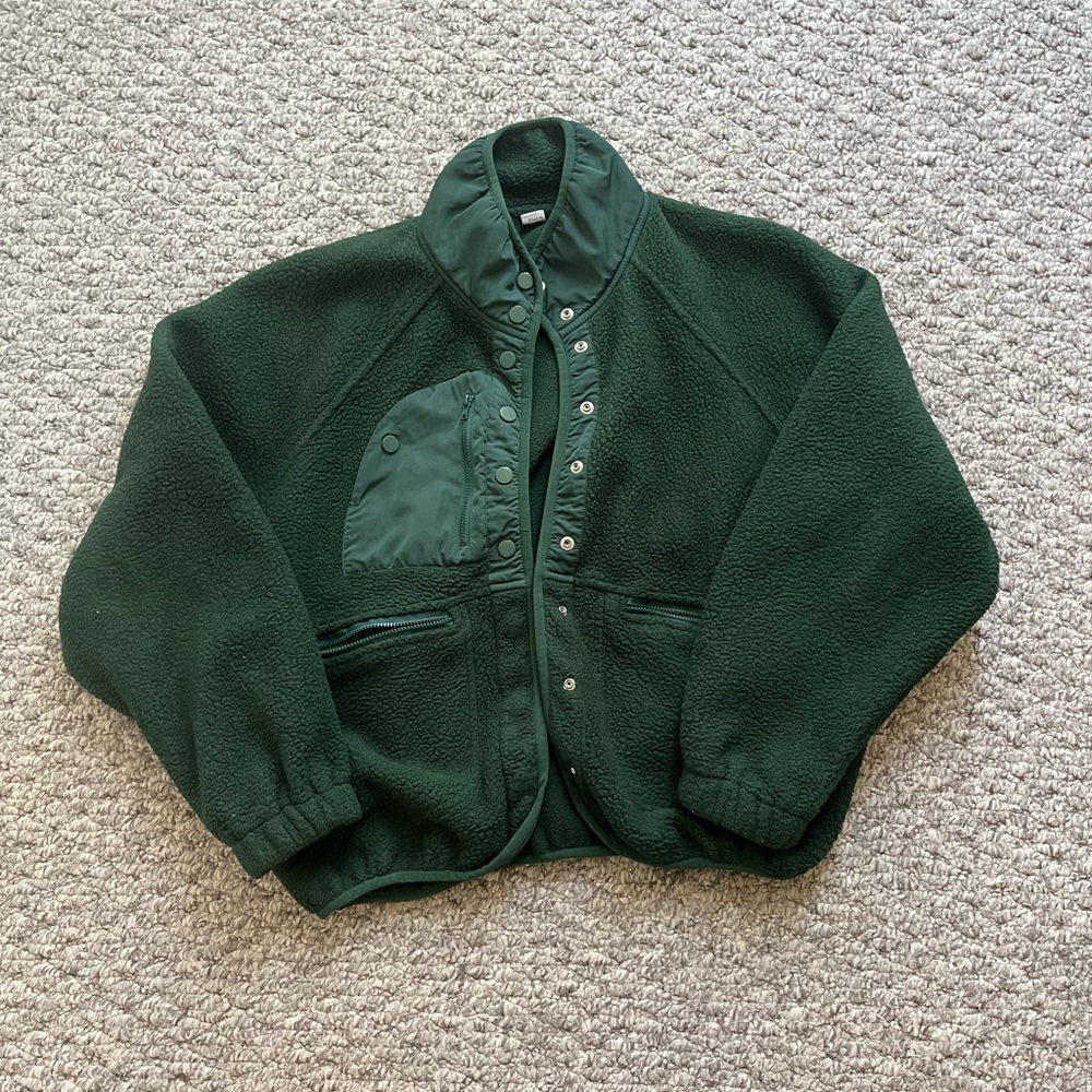 Women's Green Fleece Sweater
